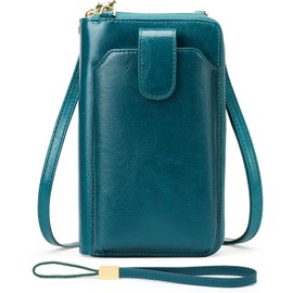 SENDEFN Small Leather Crossbody Bag for Women Cross Body Shoulder Handbags Clutch Phone Purse with Adjustable Strap and Wrist Strap