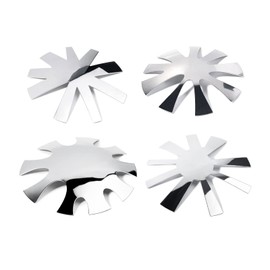 4PCS Tool Kit Nail Cutter, BetterJonny Stainless Steel Nail Art Manicure Edge Trimmer Almond Shape Easy French Smile Cut V Line Diy Plate Module