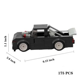 Black Pickup Truck Sports Car MOC Building Blocks,Speed Champions Cars Toy Building Sets,City Vehicle DIY Building Bricks for Kids and Adults-175 PCS