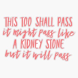 MAGNET This too shall pass. It might pass like a kidney stone but it will pass. Magnet Vinyl Magnetic Sticker 20 mil - Size 5"