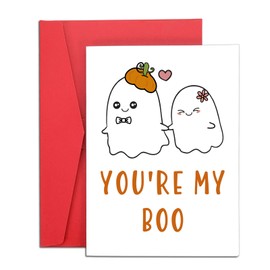 Cute Christmas Cards for Girlfriend Boyfriend, Valentines Day Cards, Valentine Day Gifts for Her Him, Anniversary Cards for Wife Husband, You Are My Boo Card with Envelopes, Birthday Cards for Women