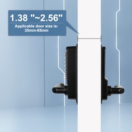 Outdoor Keyless Lock with Adjustable Deadlatch 2-3/8'' and 2-3/4'',Mechanical Combination Door Lock with Keypad, Sunscreen Waterproof Keyless Gate Locks for Outdoor Fence with Handle (Black)