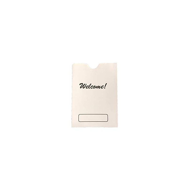 Hotel Supplies, Welcome Hotel Key Card Holder, White Hotel Room