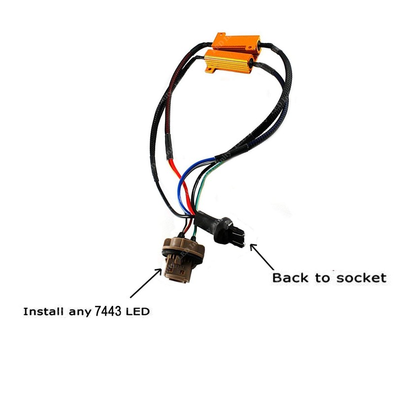 Xotic Tech 2pcs 7443 7444 LED Load Resistor Kit Switchback