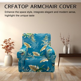 Stretch Chair Sofa Slipcover 1-Piece Couch Sofa Cover Banquet Armchair Slipcover Single Couch Covers Furniture Protector, Blue