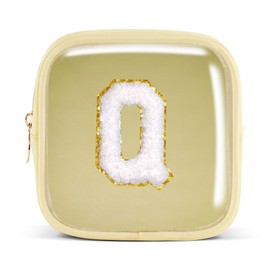 Pocmimu Initial Makeup Bag,Cute Cosmetic Bag Toiletry Makeup Bag for Women Friend Birthday Gifts Preppy Stuff,Q