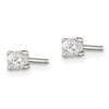 Diamond2Deal Sterling Silver Round Cut Cubic Zirconia Solitaire Stud Earrings