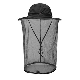 AISIYEDO Fishing Hat Sun Protection Hat Mosquito Head Net for Outdoors Bucket Hat with Hidden Net Mesh, Black, One size