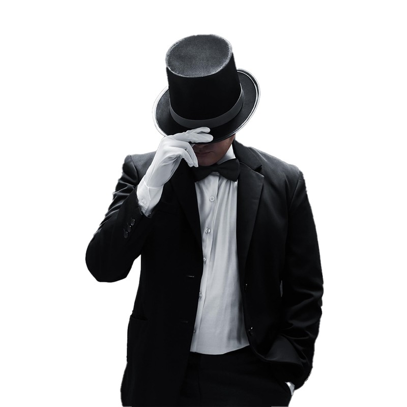 ZANGOC Top Hat Black Velour for Adults – Elegant Black