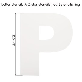 uxcell 8 Inch Large Letter Stencils Alphabet Stencils, Star Stencil and Heart Stencil with Ring for Fabric Wall Arts Paper Home Decoration