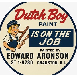 Retro Style Dutch Boy Paint  Painting  Job Quality Round  Garage Sign