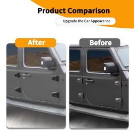Hoolcar Door Hinge Engine Hood Hinge Spare Tire Bracket Hinge Cover Trim Exterior Accessories Kit Compatible with Jeep Wrangler JLU 2018-2025, 4 Doors, Carbon Fiber, 12PCs
