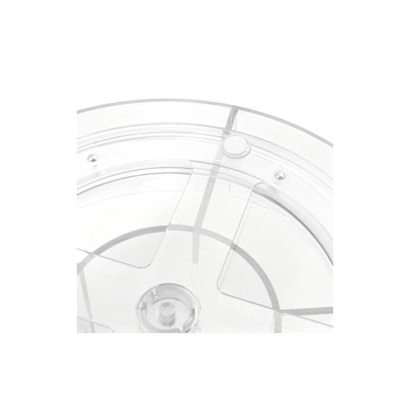 2 x 25 cm Lazy Susan Turntable Transparent, 6 Compartments