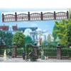 Ornamental Fence With Brick Pillars
