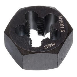 HARFINGTON Hex Threading Die M15 x 1.5 Metric Thread Right Hand High Speed Steel Rethreading Fixed Die Screw Cutting Tapping Repair Tool