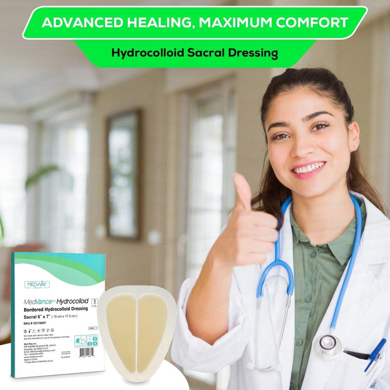 MedVance Hydrocolloid – Bordered Hydrocolloid Adhesive Dressing, Sacral, 6"X 7"