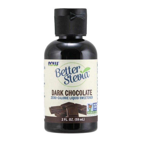 NOW Foods, Better Stevia Liquid, Dark Chocolate, Zero-Calorie Liquid Sweetener, Low Glycemic Impact, Certified Non-GMO, 2-Ounce