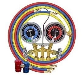 MASTERCOOL - R1234Yf Brass Gauge Set with 60 Hoses and Manual (81661)