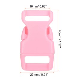 PATIKIL Pack of 8 Plastic Buckles Quick Side Release Clips Buckle for Strap Webbing Belt Craft Backpack Repair Sewing Projects Pink 16 mm