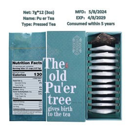 China Yunnan Old Tree Pu'er Tea, Premium Pu erh Tea, Fermented Puerh Raw, Chinese Gift 12 * 7g