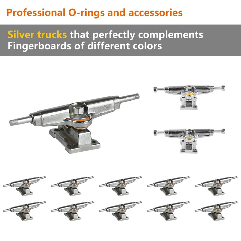DisplayMore 101PCS 33MM Ultra-Professional Extended Fingerboard Trucks & Multicolor Bearingless