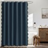 MIULEE 84" Long Scalloped Shower Curtain Linen Textured with 12