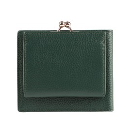 Lizdays Bi-fold Wallet, Genuine Leather, Small Size, Compact, Women's (Dark Green)