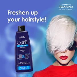 Joanna Ultra Colour - Blue Colour Conditioner for Blondes and Light Hair - Platinum Grey Colour - Hair Care - Eliminates Yellow Tint in Grey/Blonde Bleached Hair - 150 ml