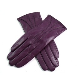 L E Leather Emporium Womens Premium Quility Real Leather Gloves (Large, Purple)