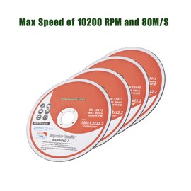 Timunr 100Pcs Cut Off Wheels 6 x 0.045 x 7/8 Inch Metal and Stainless Steel Cutting Discs A60TBF 10200RPM