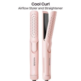 Wavytalk Cool Curl Airflow Styler, 2 in 1 Flat Iron and Curling Iron:_Pink