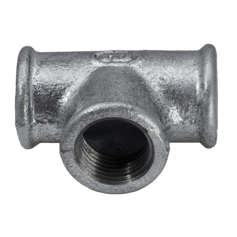 Cast T-piece with 3x internal thread Rp 3/8 inch (IG),