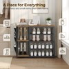 YATINEY Industrial 5-Tier Shoe Rack, Metal Shoe Storage Organizer with