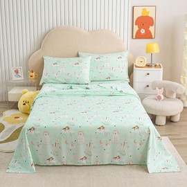 LONAVA Twin Size Printed Kids Sheet Set - 3 Piece Wrinkle-Free Luxurious Soft Microfiber Sheet, Oeko-TEX Certified, Deep Pocket, Breathable & Elastic, Starry Zootopia