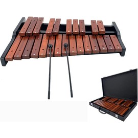 Lfhelper Portable Professional 25 Key Xylophone Alto Wood Xylophone, Adult School Band Student Percussion Educational, diatonic scale from F to F, semitone scale from F to D (Coffee Brown)…