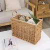 YAHUAN Natural Wicker Storage Basket with Built-in Handles Stair Basket