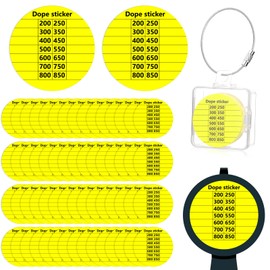 60 Pcs Scope Stickers with Plastic Storage Box Removable Scope Cap Stickers Writable Range Card Adhesive Labels 1.5 inch Diameter Fits Most Scope Caps Provide Reference Data for Various Distances
