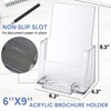 Memorywuu 8 Pack 6x9 Acrylic Brochure Holder with Business Card