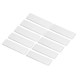 PATIKIL 10pcs 7x2cm Name Tags Name Tags Emblem Blank Round Corner with Pin for Office Business Silver Tone