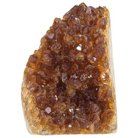 mookaitedecor Natural Citrine Crystal Cluster Geode, Self-Standing Yellow Quartz Stone Raw Crystals and Minerals Specimen for Healing Home Decor, 201-300 g