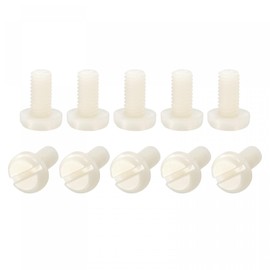 sourcing map Nylon Machine Screws, M6x12mm Slotted Pan Head Fasteners Bolts for Electronics, Communications, Equipment, 50Pcs