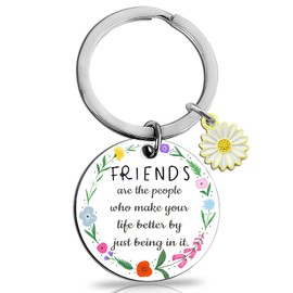 OEHEDOU Friend Gifts For Women Flower Keychain Gifts For Women Friends Birthday Gift For Friends Gift For Friend Woman Friendship Present keychain Female Bestie Present Best Friendship Presents