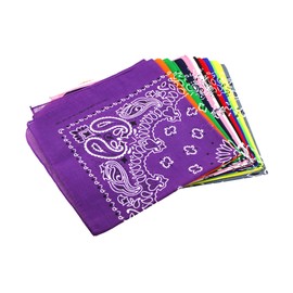 Olive-G Large Paisley Pattern Bandana, Triangle Fabric, Set of 12, Handkerchief, Scarf, 100% Cotton, 21.7 x 21.7 inches (55 x 55 cm)
