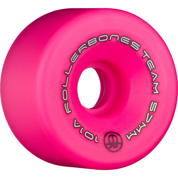 RollerBones Team Logo 101A Recreational Roller Skate Wheels (Set of 8), Pink, 57mm