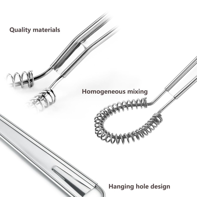 Stainless Steel Mini Whisks - 1 Pack Spring Coil Wire