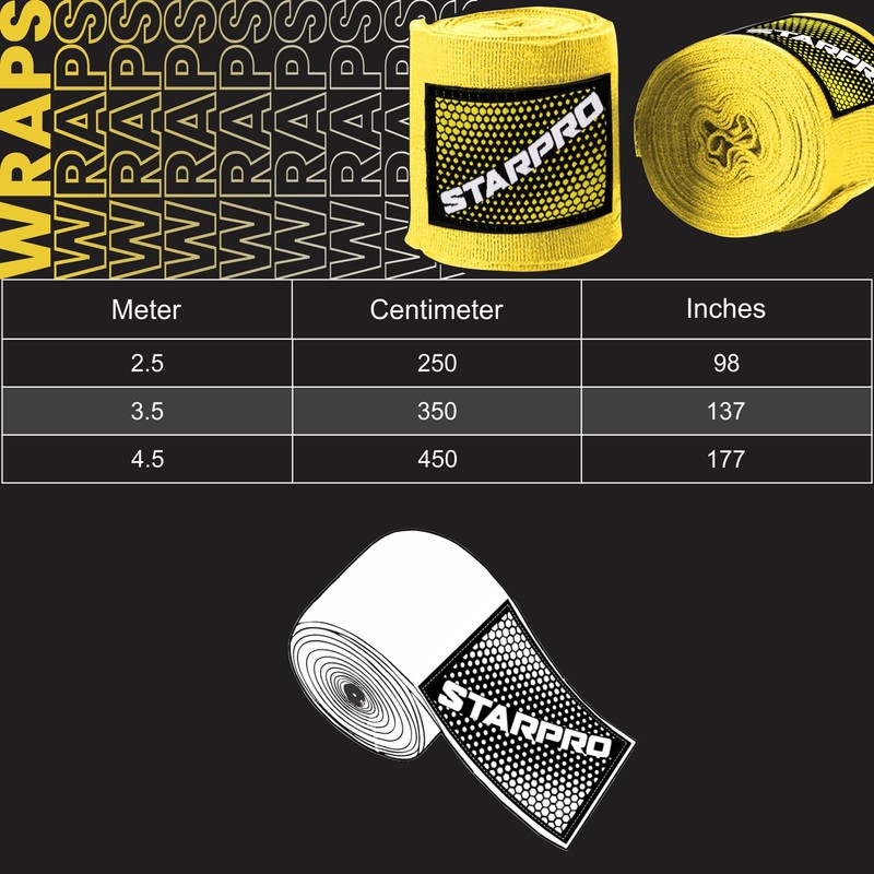 Starpro Classic Boxing Hand Wraps – Thumb Loop & Velcro