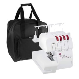 Hobby Gift Overlocker Serger Machine Storage Travel Bag- Polyester Padded Carrying Bag - Pockets for Extra Accessories Storage (d/w/h) 39 x 32 x 36cm, Black