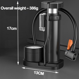 CXAFQ Bike Pump, Black Alloy Mini Foot Pump, High Pressure Fast Charging At 160PSI, Suitable For Inflating Bicycles, Electric Vehicles, Motorcycles, Household Small Cars, And Inflatable Ball Toys