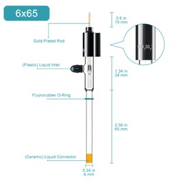 stonylab Mercury Sulfate Electrode, 6x65 mm Reference Electrode Compatible with StonyLab Electrolysis Cell Acidic Electrode for Lab Use