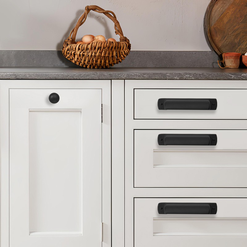 khtumeware 10 Pack 3 3/4" Drawer Pulls Matte Black Drawer